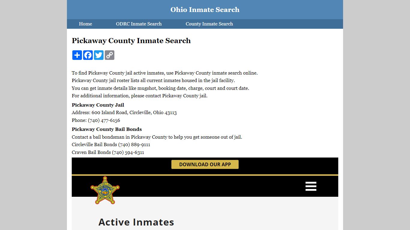 Pickaway County Inmate Search